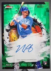 Nick Loftin /75 2024 Topps Finest Rookie RC Auto Green Refractor KC Royals SP - Picture 1 of 2