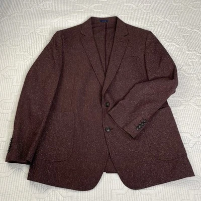 Stafford 42R Travel Slim Fit Flecked Unstructured Purple Maroon Blazer Patch - Image 1 of 4