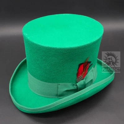 Sombrero de copa negro fieltro de lana victoriano Slash Sombrerero loco Steampunk Rock Star EE. UU. Foto 1 de 4
