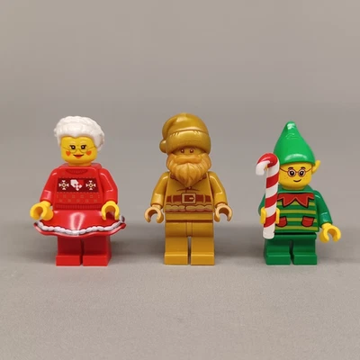 Lot of LEGO Build-a-Minifigure Christmas 2025 - Mrs Claus, Gold Santa Claus, Elf - Image 1 of 2