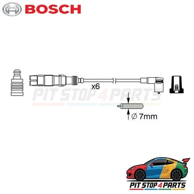 Bosch 0986356384 Ignition HT Lead Fits Porsche 944 1990-1991 212F200 53-0160 - Image 1 of 4