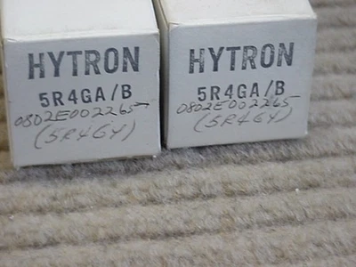 2 CBS Hytron Electron Tube 5R4 NUEVO STOCK ANTIGUO EMPAREJADO par EE. UU. Foto 1 de 4