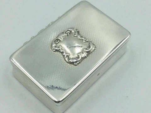 GEORGIAN, WILLIAM IV SOLID SILVER TABLE TOP SNUFF BOX, LONDON C1836 Cover