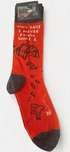 Who Says I Never Finish Anything.. Calcetines/Azul Q Humoroso - Para Hombre Talla 7-12 (NUEVO) - Imagen 1 de 3