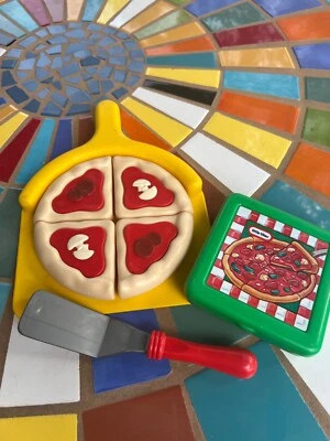 RARO LITTLE TIKES Juega Comida Diversión Con Comida Fingir CAJA DE PIZZA/PIZZA CONSTRUCCIÓN DE PIEDRA Foto 1 de 3
