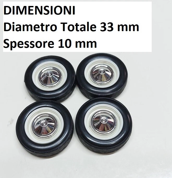 Kit Ruote Originali Fiat 500 del 1965 - Burago scala 1/18 o 1/16 - Immagine 1 di 1