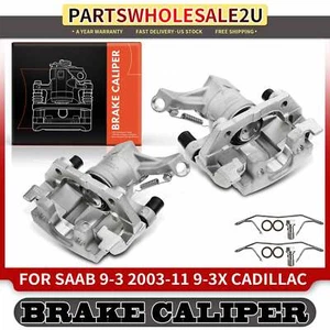 2Pcs Rear LH & RH Disc Brake Caliper w/ Bracket for Saab 9-3 9-3X Cadillac BLS - Picture 1 of 9