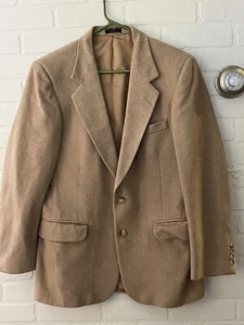 Vintage Herren 38 Sport Mantel hellbraun Kamelhaar Fischgrät Tweed klassisch - Bild 1 von 11