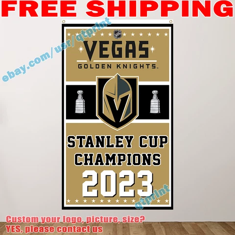 Vegas Golden Knights Stanley Cups Champions 2023 Flag Banner 3x5 ft NHL Fans Cover