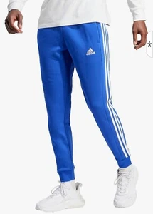 adidas Men's Essentials Fleece Tapered Cuff 3-Stripes Pants Size 4XLT Blue New  - Picture 1 of 4