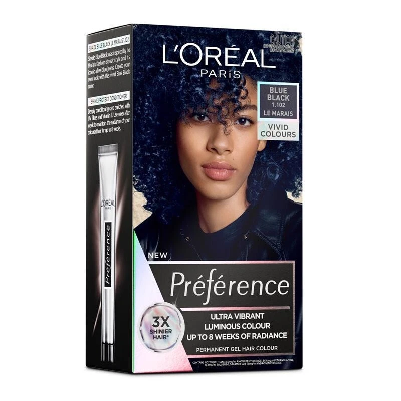 L'Oreal Paris Preference Vivids Permanent Hair Colour 1.102 Le Marais Blue Black - Image 1 of 1