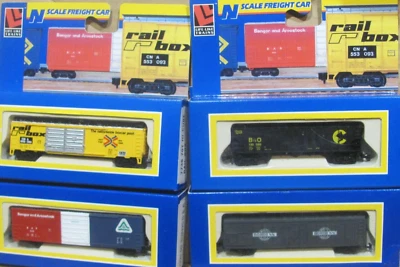 4 N SCALE LIFE LIKE FREIGHT CARS Bordens REEFER, B&O HOPPER, 2 BOX NEW - Image 1 of 2