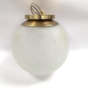 Vintage Moe MCM 1960s Crackle Glass Globe Ceiling Lamp Light, Flush Mount, #6 - Picture 1 of 7
