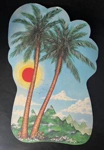 Beistle Co Tropical Palm Tree Die Cut Paper Decoration Vintage Luau 1979 19.75” - Picture 1 of 10