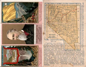 N133 Duke, State Governors, Coats of Arms Tri-Fold, 1888, Nevada, Stevenson - Picture 1 of 1