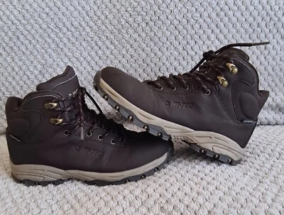 Hi Tec Junior Mameluco Impermeable Marrón CUERO Caminar Senderismo Botas Reino Unido 4 EUR 37  Foto 1 de 4