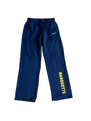 Nike Dri-fit Pants Mens Marquette Large Blue Logo White Swoosh Spelled Out 30/32 Cover