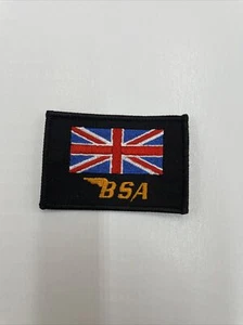 BSA UNION JACK PATCH 3X2 BANTAM SHOOTING STAR ROYAL GOLD STAR LIGHTING SPITFIRE - Picture 1 of 3