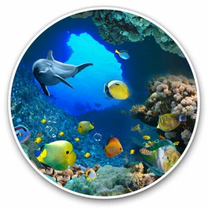 2 x Vinyl Stickers 20cm - Fish Aquarium Ocean Sea Dolphin Diver Cool Gift #24356 - Afbeelding 1 van 9