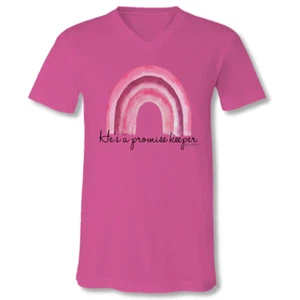 Camiseta de lona Sassy Frass Promise Keeper Faith cuello en V - Imagen 1 de 1