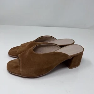 Wonders Women’s 37 6 Brown Suede Leather Made in Spain Slip On Heels Slides - Picture 1 of 8