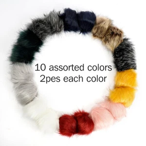 20PCS DIY Women Faux Fur Pom Poms Ball Beanie Hats Accessories Hat Bag Gift 10cm - Picture 1 of 8
