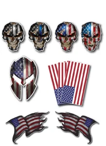 10x Small Molon Labe Skull Spartan Hard Hat Helmet Vinyl Decal Sticker Car Truck - Picture 1 of 6