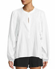 $345 New A.L.C ALC Solid White 100% Cotton *SAWYER* Blouson Sleeve TOP Blouse 0