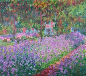 Künstlergarten von Claude Monet Giclée Kunstdruck Reproduktion auf Leinwand - Bild 1 von 1