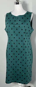 REVIVAL Green & Black Polka Dot Retro,50's,Vintage Style Open Back Dress Size 16 - Picture 1 of 9