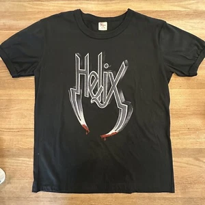 Vintage Helix Tour 1984 Concert Band T-Shirt Razor Edge Single Stitch - Picture 1 of 4