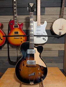 Kay Swingmaster Thinline 2 Pickup Electric Guitar USA 1960s Sunburst Nice Shape! - Picture 1 of 23