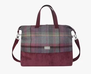 Earth Squared Tweed Wochenendtasche/Kabinentasche - Gullane-Burgandy/Pflaume - 57x40x18cms