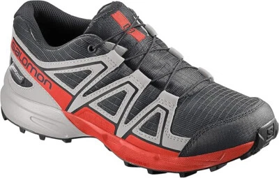 Nuevo Salomon Speedcross CSWP Zapatos Impermeables Negro/Lunar Rock Junior Talla EE. UU. 2 Foto 1 de 4