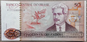 50 Cruzados Banknote, Geldschein Brasilien (1986), UNC = - Bild 1 von 2