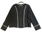 Virtu Womens Jacket Plus Size 18 Grey Zip Up Long Sleeve Military Style