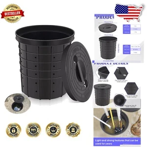 Heavy-Duty 15 Inch Perforated Sump Basin with Lid for Yard and Driveway Drainage - Picture 1 of 8