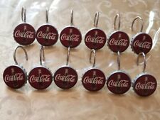 Coca-Cola Shower Curtain Hooks Set of 12 Bottle Cap Rings Themed