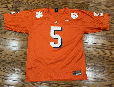 Clemson Tigers Men’s Nike Team Game Football Jersey #5 Tee Higgins Large Cover