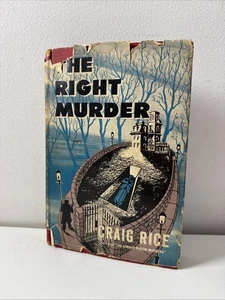 The Right Murder Craig Rice 1943 World Publishing Dust Jacket Vtg Horror Mystery - Picture 1 of 11