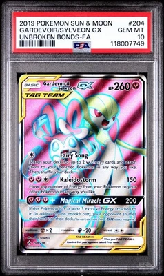 Gardevoir & Sylveon GX #204 PSA 10 204/214 Unbroken Bonds Full Art Pokemon Card - Image 1 of 3