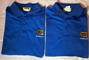 2 Best Buy Hemden Herren Large Blau Mitarbeiter gesticktes Logo Kurzarm Polo - Bild 1 von 8
