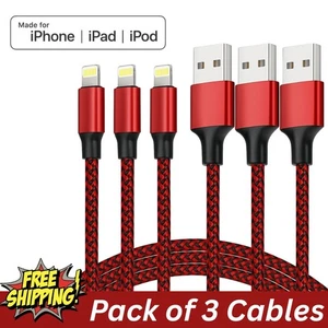 Heavy Duty Braided Long USB Fast Charger Cable For iPhone 14 Pro Max 13 12 11 XS - Picture 1 of 17