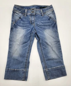 United Colors of Benetton Girl’s Cotton Cropped Jeans Sz XS (4-5) Yrs Pre-owned - Picture 1 of 5