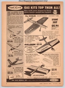 Top Flite Nobler Combat Flite Streak Stunt Airplane Vintage 1959 Advertisement - Picture 1 of 5