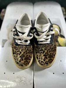 SCARPE SKATE SAINT LAURENT CHEETAH TAGLIA 10.5US 43EU NERE HEDI SLIMANE PARIS SNEAKER - Foto 1 di 9