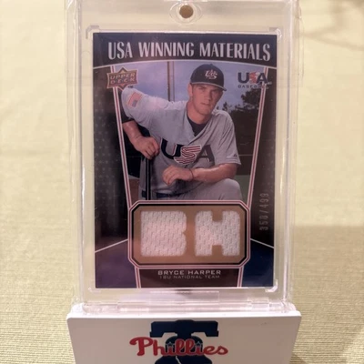 2009 Upper Deck EUA Winning Materials /499 Bryce Harper #UWM-8 Phillies cartão MV3 - Imagem 1 de 2
