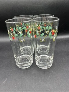 Vtg Pfaltzgraff Winterberry Glass Tumblers 15 Oz, Set Of 4 Glasses. - Picture 1 of 8