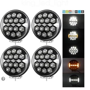 4 fari LED 9 pollici DRL bianco/arancione 120 W 12/24 V E9 fuoristrada SUV auto camion - Foto 1 di 8