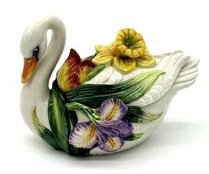 Fitz and Floyd Swan TRINKET DISH TULIP SWAN Lovely Condition - Picture 1 of 7